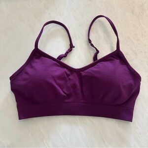 Athleta Renew Bra A-C Small Spiced Cabernet Plum Purple Seamless Sports Bra